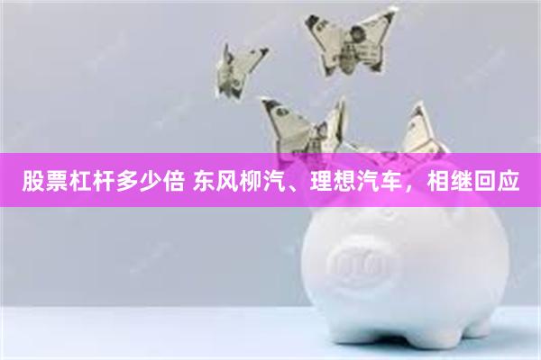股票杠杆多少倍 东风柳汽、理想汽车，相继回应